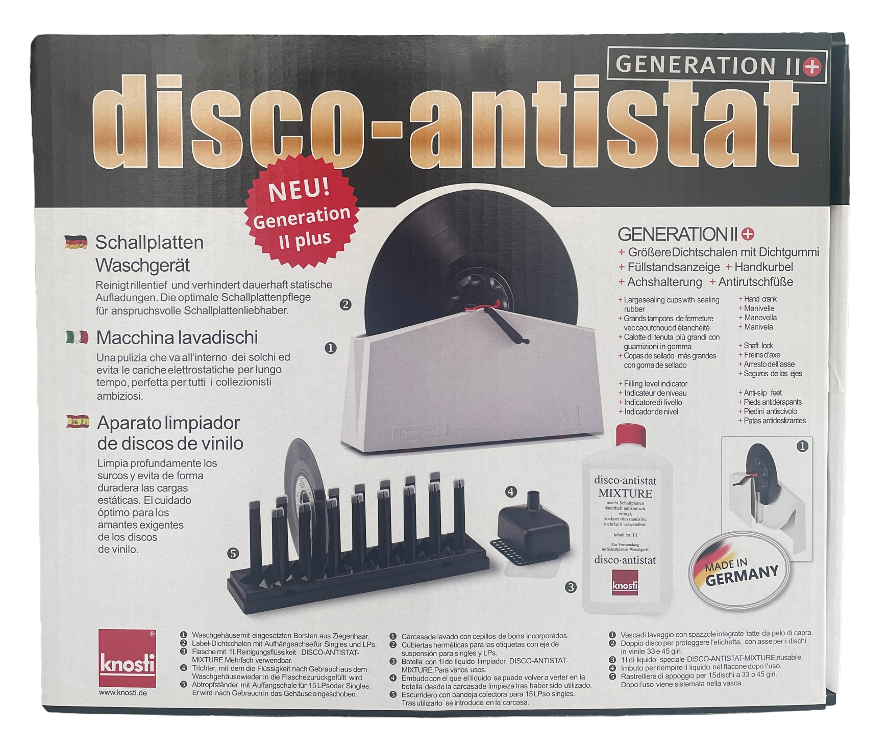 Knosti Disco-Antistat Generation II PLUS Schallplatten-Waschgerät