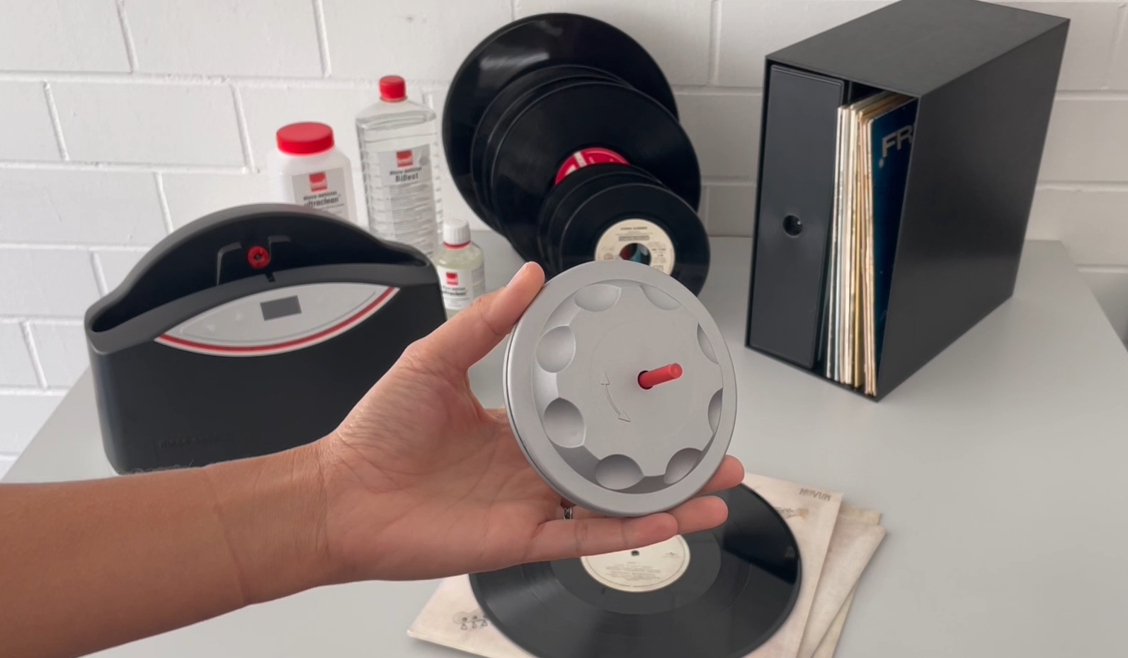 Knosti Label-Schutz für Disco-Antistat Ultrasonic 2.0 Schallplatten-Waschgerät